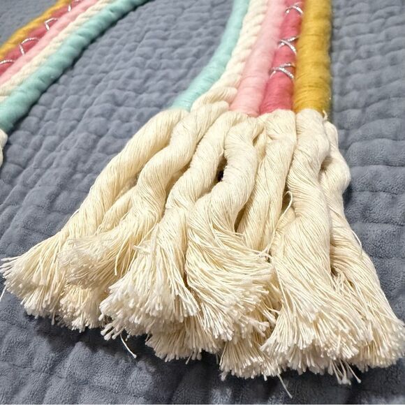 RAINBOW MACRAME WALL HANGING – MULTICOLOR BOHO DECOR, HANDMADE STYLE - Picture 4 of 17